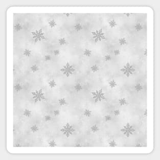 Silver Snowflakes Christmas Pattern Magnet